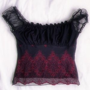 See-through vampire crop top